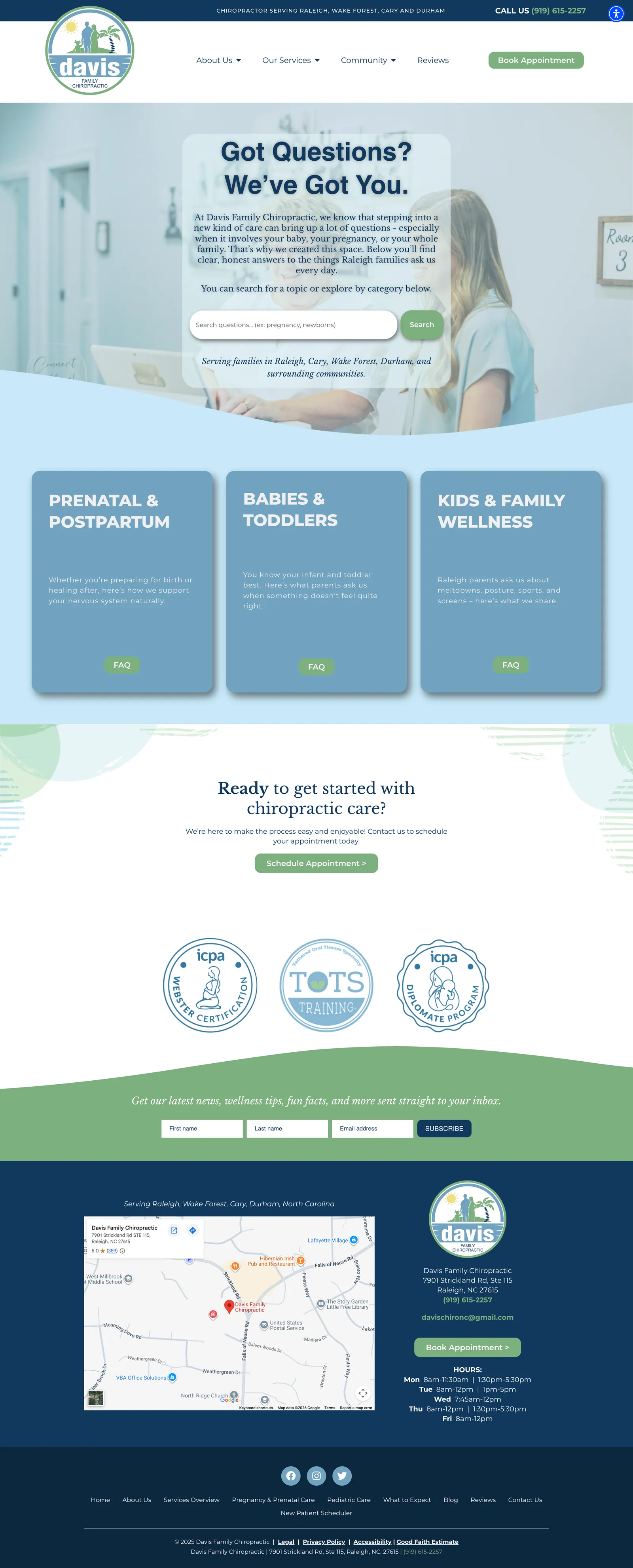 Davis Family Chiropractic patient-education page